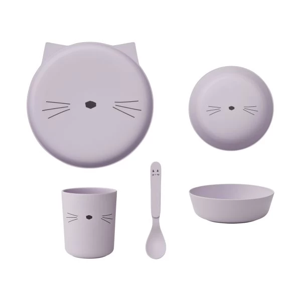 Liewood Brody Geschirrset Cat Light Lavendel