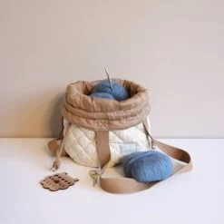 Cam Cam Copenhagen Classic Stripes Project Bag - Camel -Babywelt Verkauf Cam Cam Copenhagen Classic Stripes Project Bag Camel 7 6b6c