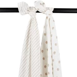 Meyco Swaddle Pucktuch- Dot Stripe - Sand - 2 Stück