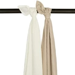 Meyco Swaddle Pucktuch- Uni - 2 Stück - Offwhite/Sand