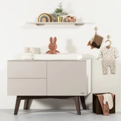 Kidsmill Sixties Babyzimmer Oatmeal / Walnuß | Bett 60 X 120 Cm + Kommode -Babywelt Verkauf Sixties oatmeal 70x140cm SFEER bw Commode 17bd