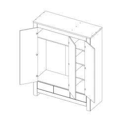 Kidsmill Alaska Kleiderschrank 3-türig Hochglanzweiß -Babywelt Verkauf alaska 3 2 4523