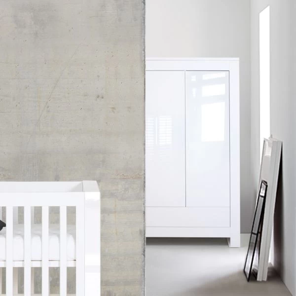 Kidsmill Alaska Kleiderschrank 2-türig Hochglanzweiß 3 Kidsmill Alaska Kleiderschrank 2-türig Hochglanzweiß – Bild 3