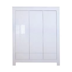 Kidsmill Alaska Kleiderschrank 3-türig Hochglanzweiß