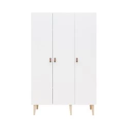 Bopita Indy Kleiderschrank Weiß / Natur 3-türig