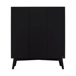 Kidsmill Sixties Kleiderschrank 3-türig Schwarz Matt