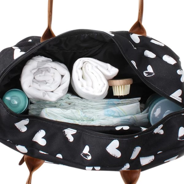 Diaper Bag Kidzroom Black & White Black/Heart 5 Diaper Bag Kidzroom Black & White Black/Heart – Bild 5