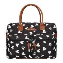 Diaper Bag Kidzroom Black & White Black/Heart