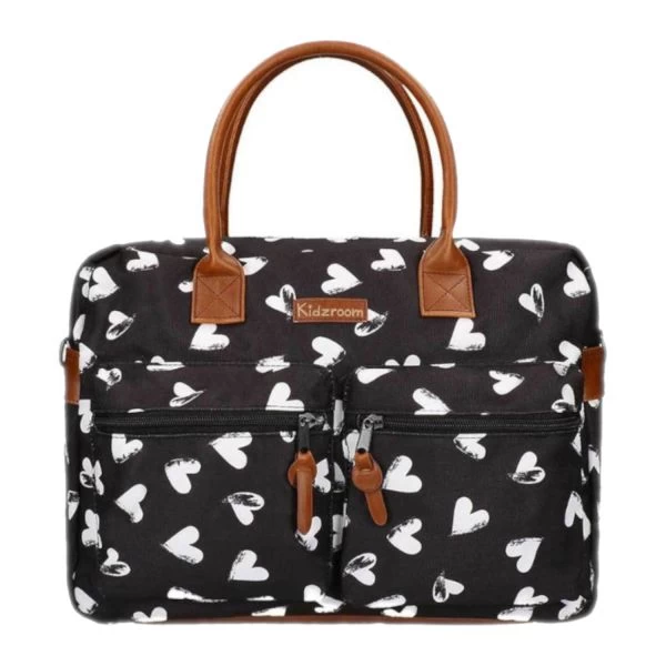 Diaper Bag Kidzroom Black & White Black/Heart 1 Diaper Bag Kidzroom Black & White Black/Heart