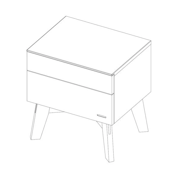 Kidsmill Sixties Nachttisch Mattweiß / Walnuss 4 Kidsmill Sixties Nachttisch Mattweiß / Walnuss – Bild 4