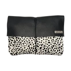 Mozz Bags Wickeletui Black Baby Cheetah Weiß