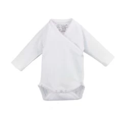 Rapife Wickelbody Langarm Mit Zierrand Weiß