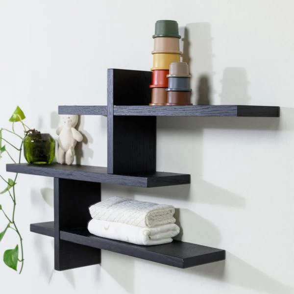 Kidsmill Savi Wandregal Schwarz Eiche 2 Kidsmill Savi Wandregal Schwarz Eiche – Bild 2