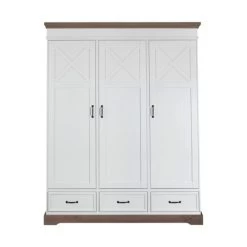 Kidsmill Savigno Kleiderschrank 3-türig Mit Kreuz Grau