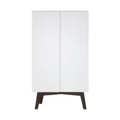 Kidsmill Sixties Kleiderschrank 2-türig Mattweiß / Walnuss