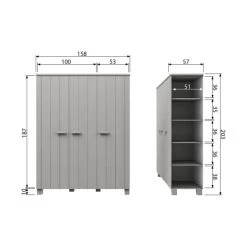 Woood Dennis Kleiderschrank 3-türig 5 Woood Dennis Kleiderschrank 3-türig -Babywelt Verkauf woood dennis kledingkast betongrijs 3 deurs 4 2ab7